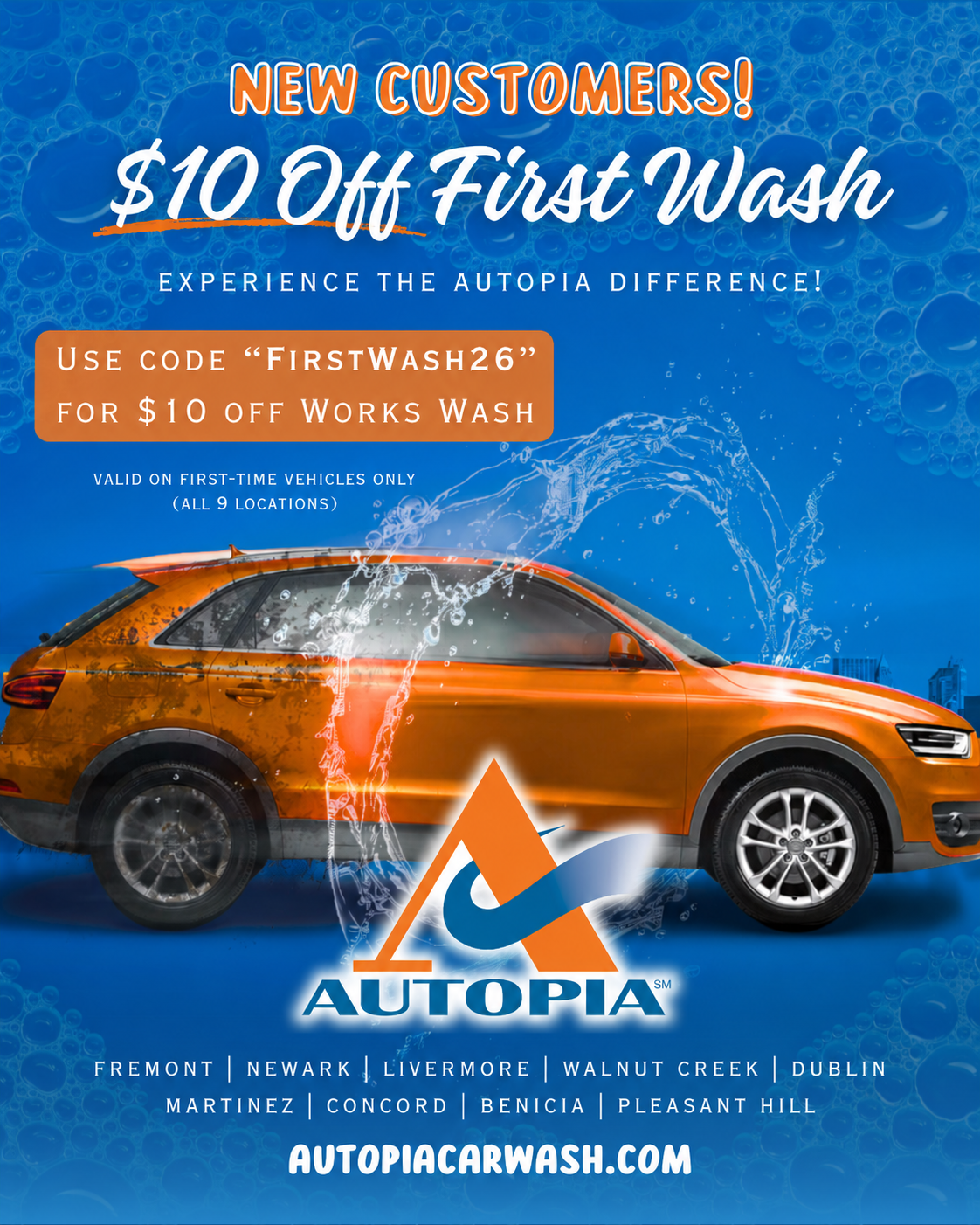 Autopia $10 Off First Wash flyer